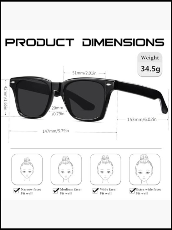 Acetate Polarized Sunglasses UV400 Retro Square TR90 Frame main image 4